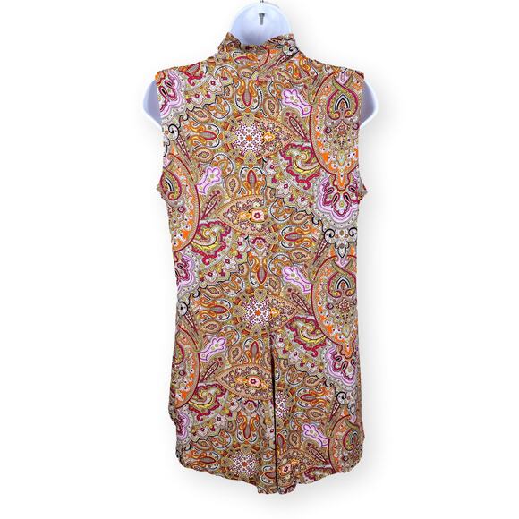Philanthropy Paisley Multi Color High Low Hem Sleeveless Top L - Picture 3 of 9